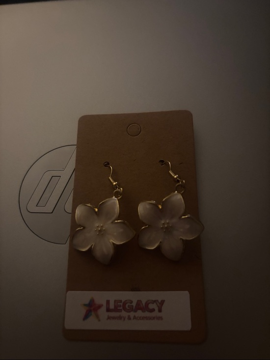 Legacy Jewelry - Legacy Gold and White Floral Earrings